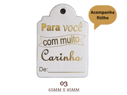 TAG DECORATIVA BRANCA - 03 PC/10UN