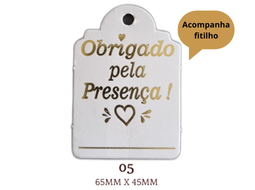 TAG DECORATIVA BRANCA - 05 PC/10UN