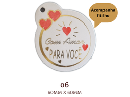 TAG DECORATIVA BRANCA - 06 PC/10UN