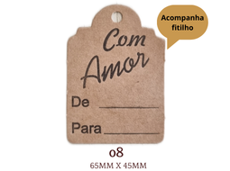 TAG DECORATIVA KRAFT - 08 PC/10UN