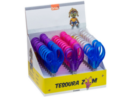 TESOURA ESCOLAR 13CM ZOOM DISPLAY C/30UN