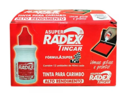 TINTA CARIMBO ASUPER RADEX TINCAR 40ML VM C/12