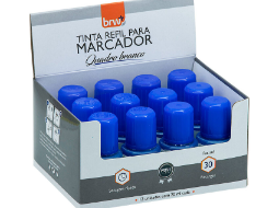 TINTA P MARCADOR QUADRO BRANCO 20ML  AZUL CX/12