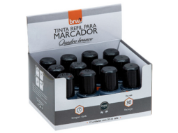 TINTA P MARCADOR QUADRO BRANCO 20ML PRETO CX/12